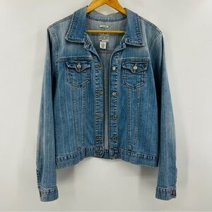 Old Navy Vintage Stretchy Classic Blue Denim Jacket Size XL